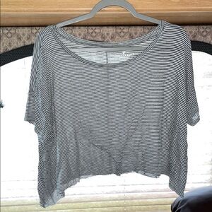 American Eagle Outfitters Striped Short Sleeve Flowy T-Shirt
